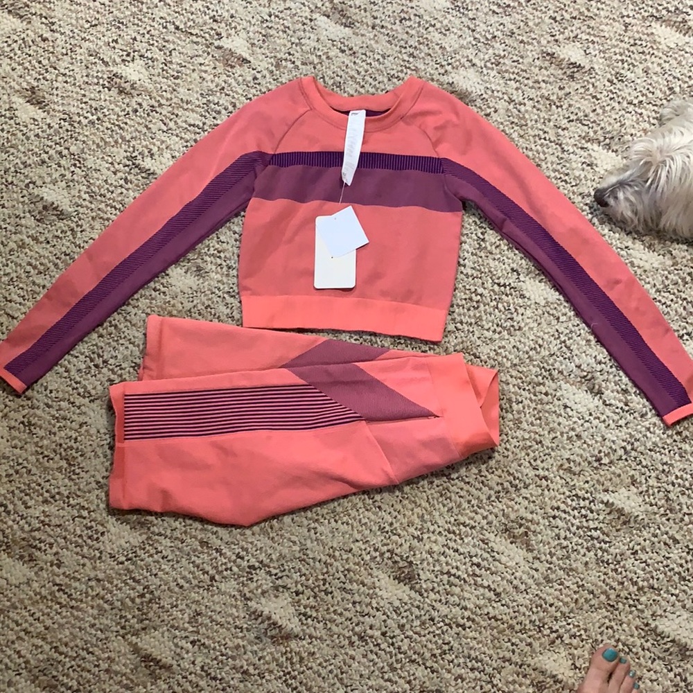 Fabletics bicycle shorts crop top outfit